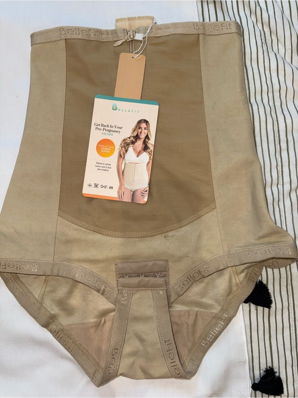 Bellefit Postpartum Recovery Girdle High Waist Compression Brief Nude